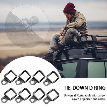 6PCS Black Heavy Duty Fixing Point Anchor Eye Tie Down Lashing Loop D-Ring Hook - Aimall
