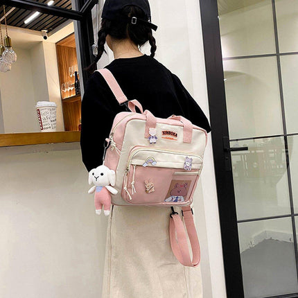 Kawaii Crossbody School Bag for Girls Large Capacity Kawaii Bag With Kawaii Pin