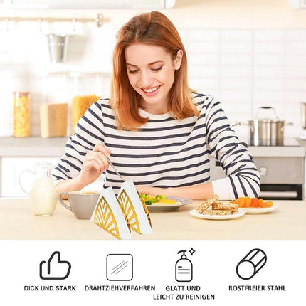 2 Nordic Hollow Napkin Holder Stainless Steel Tissue Dispenser Organiser Kitchen