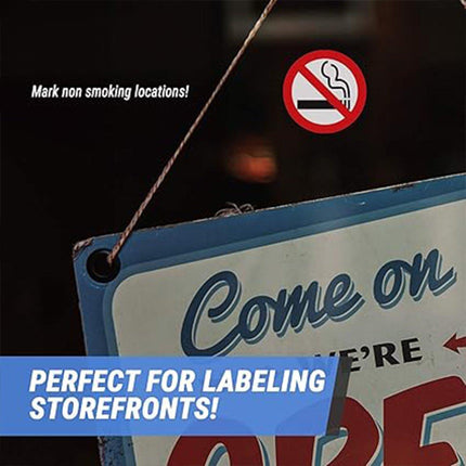 2Rolls Self Adhesive Non Smoking Stickers for Home Office Door Window Decoration