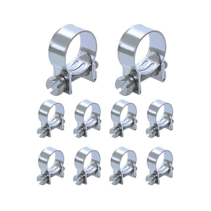 10pcs Galvanized Iron Fuel Hose Clamps For Automobile Air Pipe Secure Grip