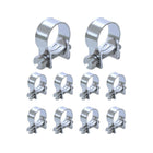 10pcs Galvanized Iron Fuel Hose Clamps For Automobile Air Pipe Secure Grip
