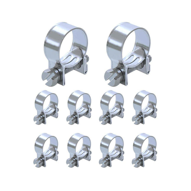 10pcs Galvanized Iron Fuel Hose Clamps For Automobile Air Pipe Secure Grip