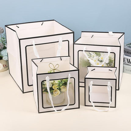 20PCS Open Window for Flower Doll Wedding Gift Transparent Square Packaging Bag