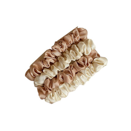 4Pcs/Set Silk Satin Small Scrunchies Ponytail Hair Ties Hair Rope Rubber Bands - Aimall