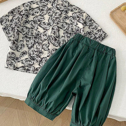 Boys Two-Piece Short-Sleeved Hanfu Traditional Chinese Style Outfit
