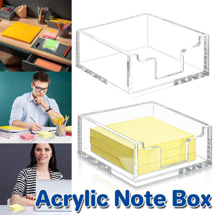 4 Inch Sticky Note Holder Clear Sticky Note Box Home Office Hotel Organization