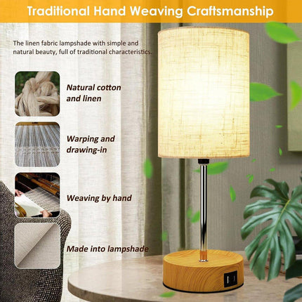 3-Speed Dimmable Bedside Table Lamp Touch Control Modern Nightstand Light