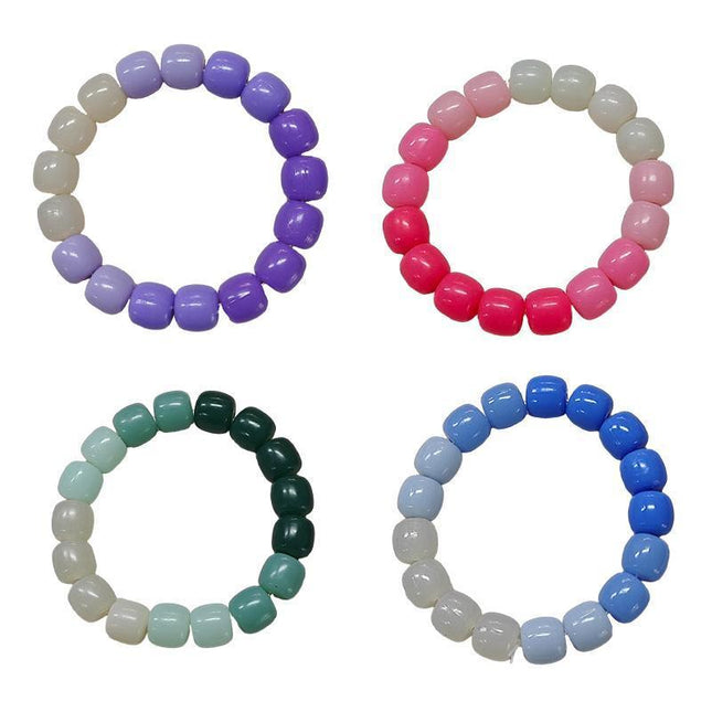 Lucky Gradient Beads Bracelet Elastic Couple Women Friends Gift Fashion - Aimall