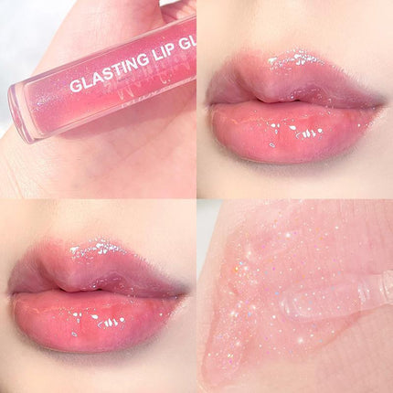 Jelly Glitter Lipstick Clear Lip Oil Moisturizing Lip Tinted Waterproof Lasting - Aimall