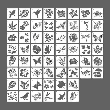 60X Flower Painting Stencils on Wood Canvas Reusable Stencil Art Template Fabric