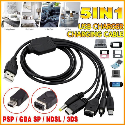 5in1 USB Charger Charging Cable for Nintendo NDSL / NDS /GameBoy Advance GBA SP - Aimall