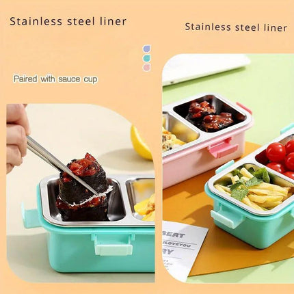 Stainless Steel Lunch Box Compartment Bento Box Food Container for Meal Prep Use