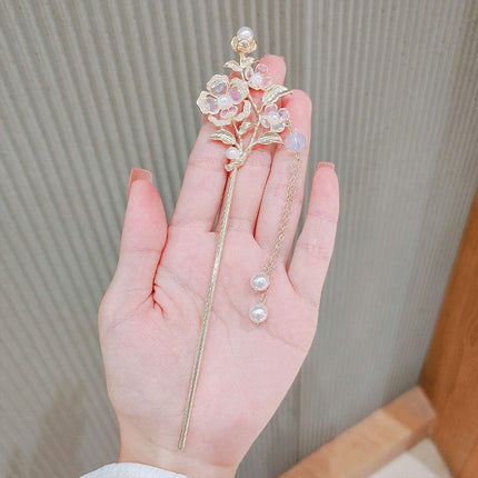 Rose Sprigs Hairpin Hanfu Headdress Vintage Chinese Hair Accessories