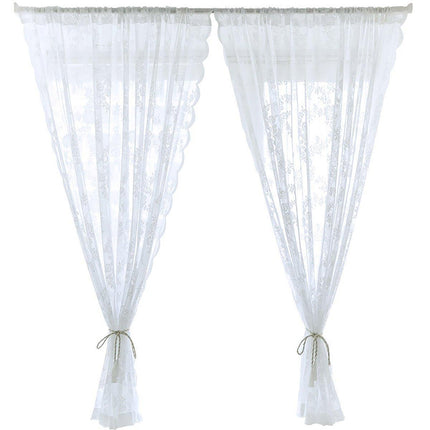 Elegant Lace Curtain Bedroom Window Door Screen Privacy Window Decor