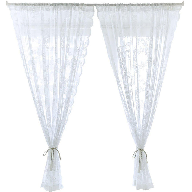 Elegant Lace Curtain Bedroom Window Door Screen Privacy Window Decor