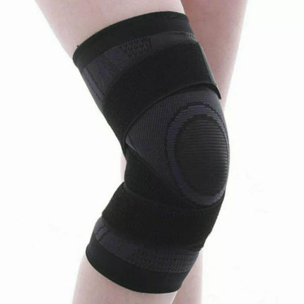 Black AOLIKES 3D Knee Support Brace Compression Sleeve Arthritis Pain Relief Gym - Aimall