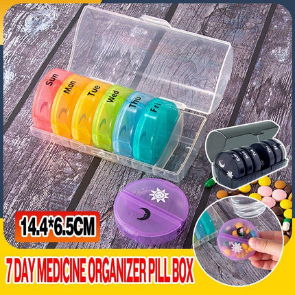 7 Day Weekly Case Dispenser Medicine Tablet Organizer Storage Container Pill Box - Aimall