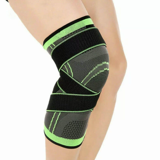 Green AOLIKES 3D Knee Support Brace Compression Sleeve Arthritis Pain Relief Gym - Aimall