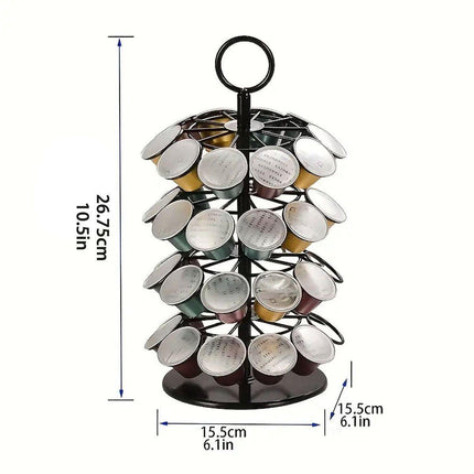 Coffee Capsule Organizer 360 Degree Rotating Holder Rack for 40 Pods Storage
