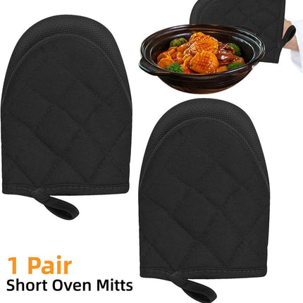 1 Pair Non Slip Oven Mitts Heat Resistant Baking Gloves for Kitchen and Cooking