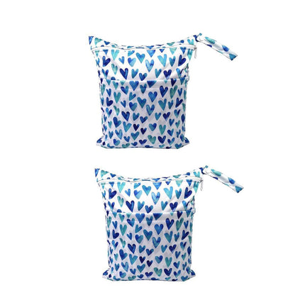 2PCS Cartoon Printed Diaper Bag Double Zipper Washable Storage Organizer