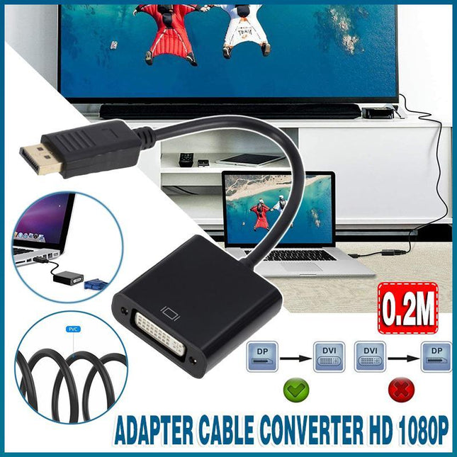 DisplayPort DP Male to DVI Female Display Port Adapter Cable Converter HD 1080P - Aimall