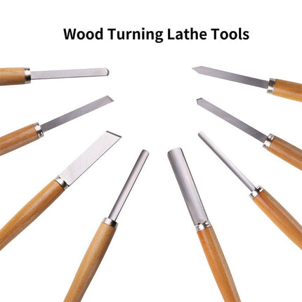 8X Heavy Duty HSS Wood Lathe Chisel Set Turning Wood Tools Carving GougeDurable - Aimall