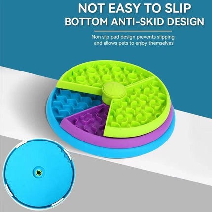 Triple Slow Feeding Bowl Pet Feeder for Cats and Dogs Healthy Eating Bowl