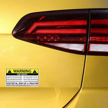 2X Vehicle Rules Visor Warning Sticker Funny Car For JDM Truck Humor Hoon - Aimall