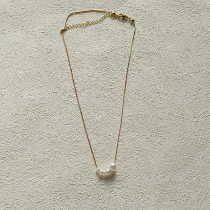 Simple Pearl Necklace with Four Small Elegant Pearls Classic Jewelry Gift