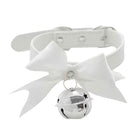 Punk Style Bow Bell Choker Adjustable Collar PU Leather Neckchain Necklace