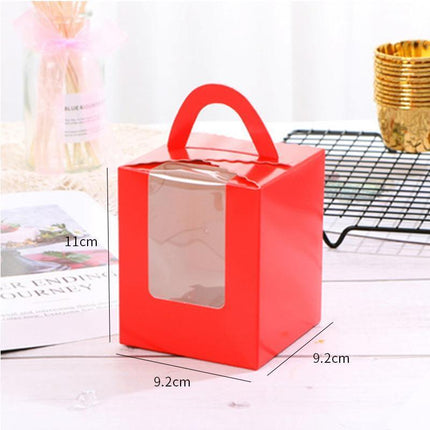 50 Pack Premium Cupcake Boxes with Window Thickened Cardboard Muffin Holders