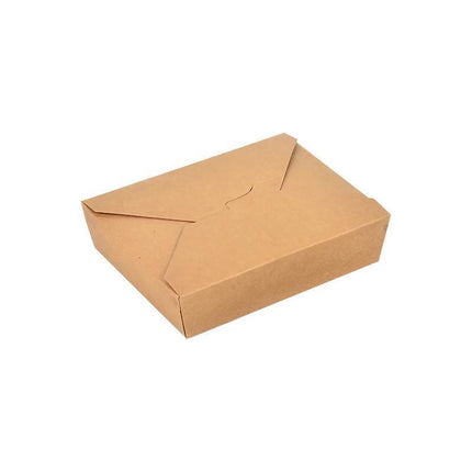 Kraft Brown Noodle Food Lunch Box Flat Deli Takeaway Disposable Container 200PCS - Aimall