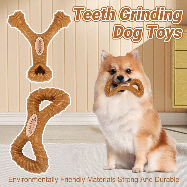 Interactive Dog Food Toy Leaky Bone Shape Chew Grinding Pet Treat Dispensing