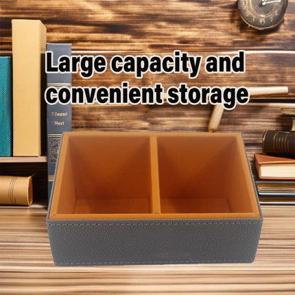 Beveled Double Compartment Tea Caddy Hotel Room Organizer for Sugar Tea Bags