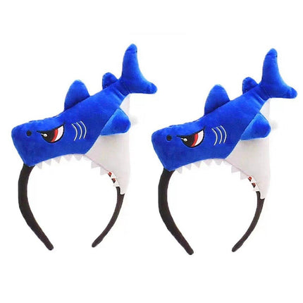 2pcs Blue Shark Cartoon Hairbands Face Washing Headband for Hair Accessories