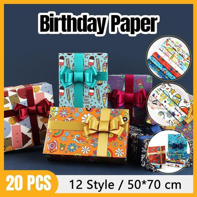20pcs Cute Animal Cartoon Gift Wrapping Paper for Toys Bookskin and Crafts