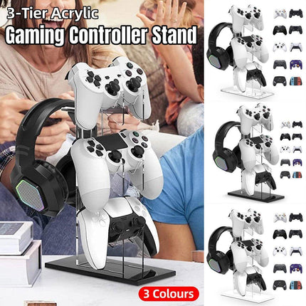 3 Tier Gamepad and Headset Display Stand for Gaming Accessories Organization