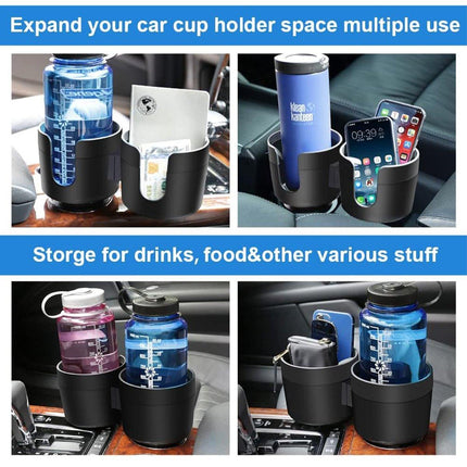 2pcs Car Cup Holder Organiser Dual 2-in-1 Adjustable Drink Holder for Vehicles