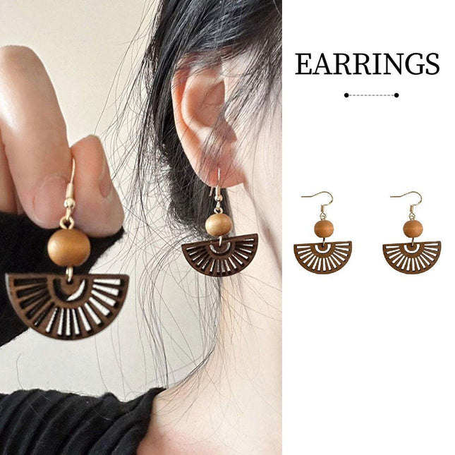 Chinese Fan Earrings Elegant Design Traditional Style Jewelry Women Fashion