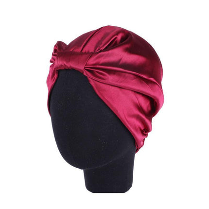 Imitated Silk Sleeping Cap Sleep Hat Womens Night Hair Styling Care Bonnet Wrap - Aimall