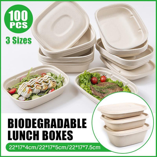100X Food Preparation Burger Storages Cake Packaging Box Lunch Boxes - Aimall