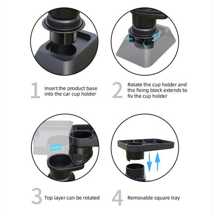 Car Tray Cup Holder Rotatable Drink Holder Mobile Phone Holder Car Organization