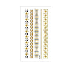 Women Lady Metallic gold silver color boho arm Body Temporary Tattoo Sticker Art - Aimall