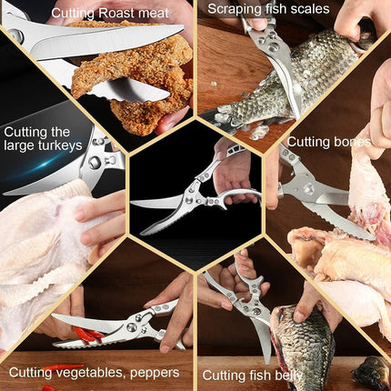 Stainless Steel Kitchen Scissors Multipurpose Ultra Sharp Utility Shears Tool