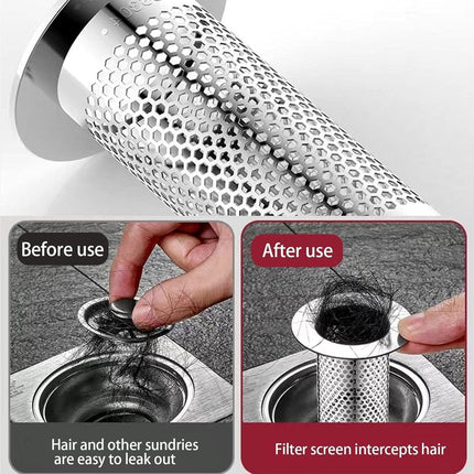 Bathroom Floor Drain Filter Anti-Blocking Hair Catcher Shower Sink Mesh Basket