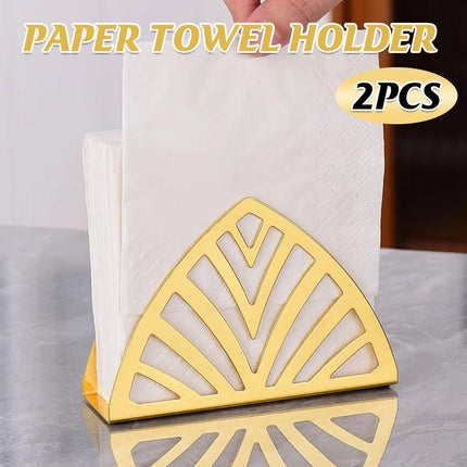 2 Nordic Hollow Napkin Holder Stainless Steel Tissue Dispenser Organiser Kitchen