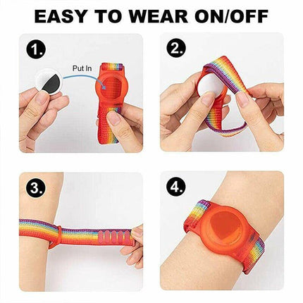 For Apple AirTag Case Protective Cover Wristband Nylon Air Tag Band Anti-lost L Size - Aimall