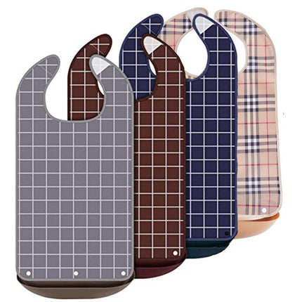 4X Elderly Bib for Eating Women/Men Bib-Washable Reusable Waterproof Apron